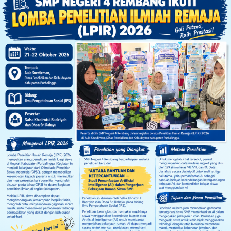 Siswa SMP Negeri 4 Rembang Ikuti Lomba Penelitian Ilmiah Remaja 2026
